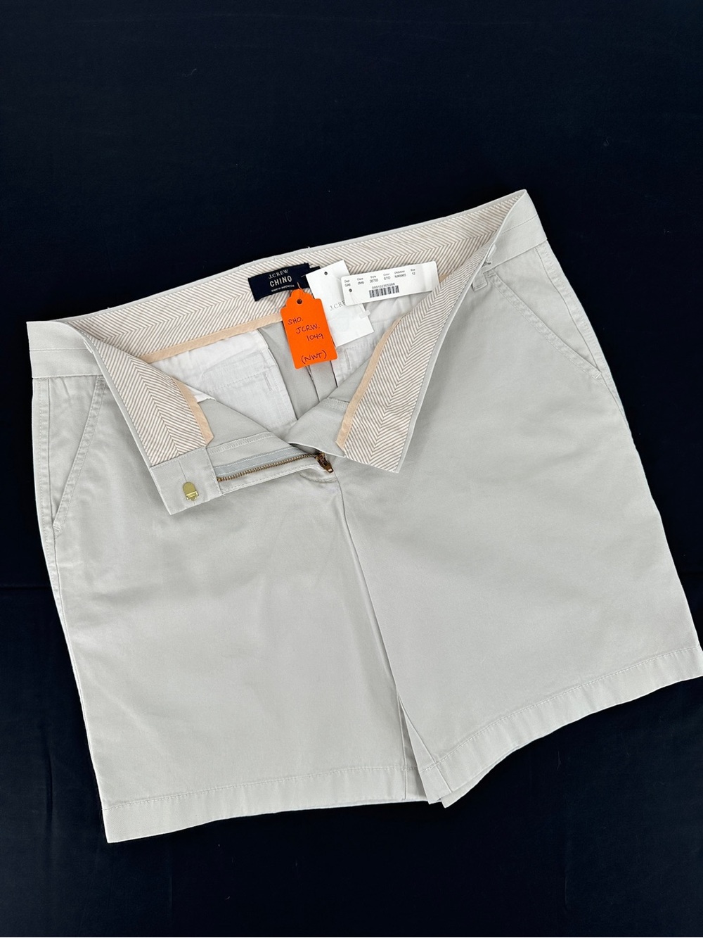 J.Crew Chino Shorts NWT Light Stone Size 12 Classic Cotton - Picture 5 of 10